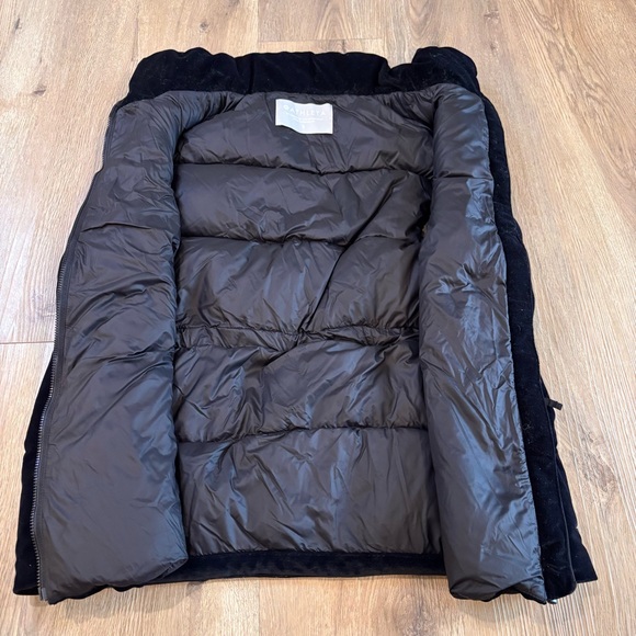 Athleta Women’s Lofty Velvet Goose Down Full Zip Puffer Vest Black S No Hood - Picture 3 of 9